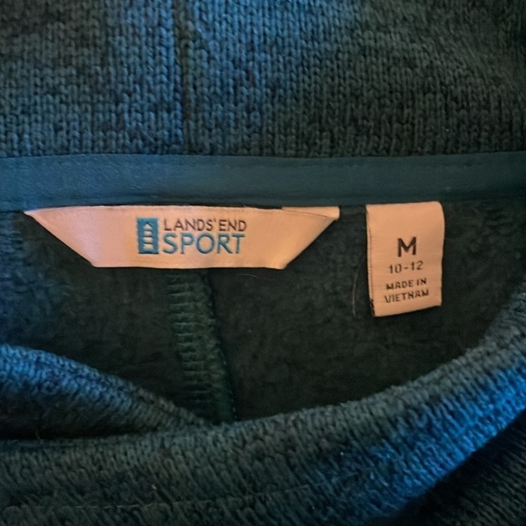 Lands’ End Mock Cross Neck Sweatshirt Teal Size Medium - Picture 7 of 9